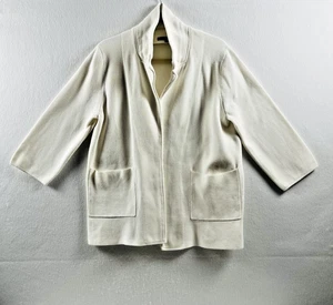 Quitte Strickjacke Damen M Bio Baumwolle vorne offen creme elfenbein neutral - Bild 1 von 9