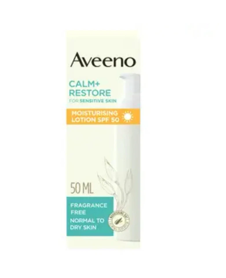 Aveeno Calm+Restore For Sensitive Skin Moisturing  Lotion SPF 50 - Image 1 of 2