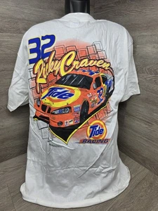 T-shirt Ricky Craven Tide Downy Promo Racing Nascar vintage 2002 grafica bianca XL - Foto 1 di 10