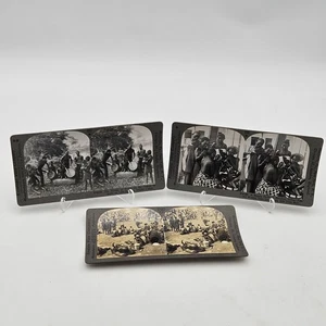 Lote de 3 tarjetas fotográficas clave Native Africa Stereoview: Zanzíbar, Congo, Nyanza - Imagen 1 de 10