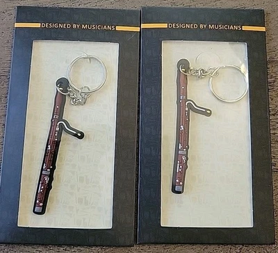 Bassoon Instrument Musicians Keychain Soft Silicone Mini Replica Black/Red X2  - Image 1 of 4