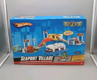 Hot Wheels City Sets SEAPORT VILLAGE Playset Connecting Exclusive 2008 Sealed  - Image 1 of 4