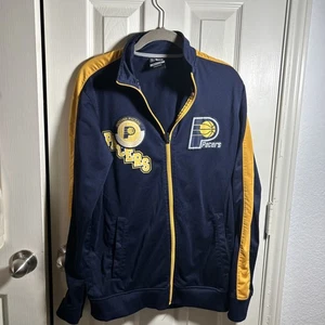 Indiana Pacers Jacket Mens M NBA Basketball Full Zip Polyester Track Jacket - Picture 1 of 8