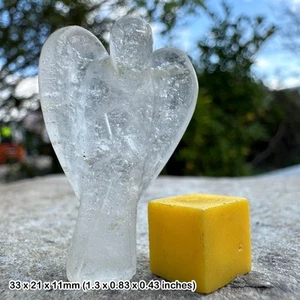 Ángel de Cristal de Roca de Bolsillo - Auténtica Piedra Mineral de Cristal de Sanación Espiritual - Imagen 1 de 1