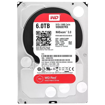 WD RED 6TB WD60EFRX NASware 3.0 5400rpm SATA III 64MB 3.5" WESTERN DIGITAL HDD - Bild 1 von 4