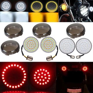 2" LED 1157 Front and Rear Turn Signal Lights Inserts Fit For Harley Road Glide - Picture 1 of 11