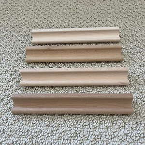Set Of 4 1989 Wooden Scrabble Board Game Replacement Tile Tray Racks Vintage - Picture 1 of 5