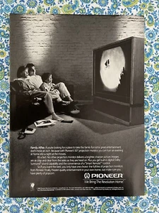 Vintage 1989 Pioneer 50" Projection Monitor Print Ad Television Movie Night - Bild 1 von 7