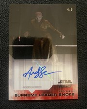 2019 Topps Star Wars The Last Jedi Andy Serkis Auto Supreme Leader Snoke 4/5