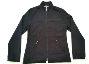 Barbour Jacket Womens Size 8 Black Full Zip Coat Lightweight Pocket Long Sleeve - Picture 1 of 12