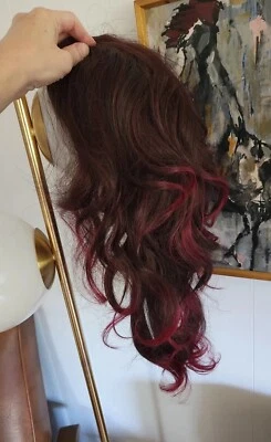 Peluca Sintética Caída Cosplay Rosa Marrón Ombre Halloween Cabello  Foto 1 de 4