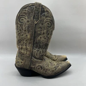 Laredo Vanessa skandalöse Damen-Westernstiefel mit Nieten Größe 7 W braun Snip Toe - Bild 1 von 8