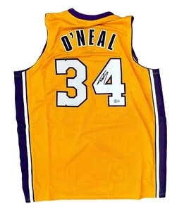 Camiseta firmada por Shaquille O'Neal de los Lakers autografiada por Shaq firmada certificado de autenticidad Beckett - Imagen 1 de 7