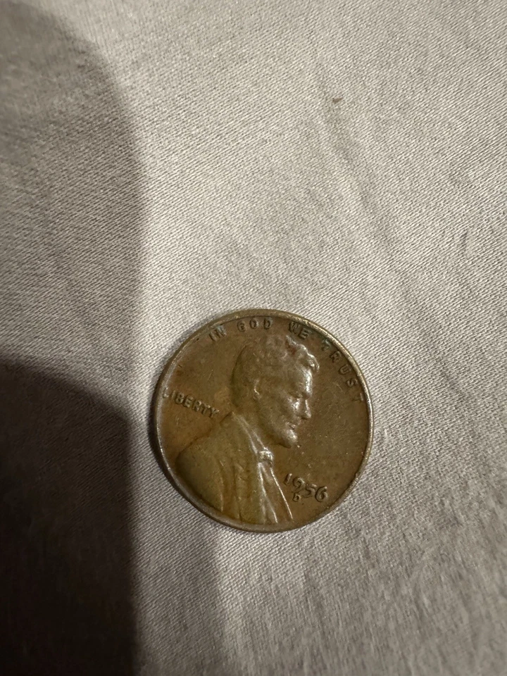 Lincoln Wheat 1956 D Penny ERROR “L” en libertad en borde e inclinado Foto 1 de 1