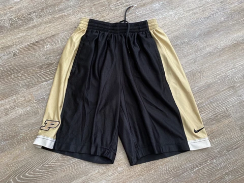 NIKE Purdue Boilermakers Shorts Drawstring Basketball Black Logo Drawstring sz S Cover