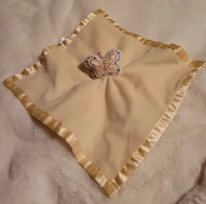Baby Essentials Yellow Satin Silk Butterfly Lovey Security Blanket Used Rare - Picture 1 of 6