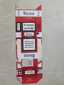 opened empty cigarette hard pack--84 mm-Italy-Winston-10 cigarettes - Picture 1 of 1