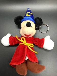 Disney Store Mickey Mouse Keyring Plush Soft Toy Pram Charm Bag Clip Wizard - Picture 1 of 9