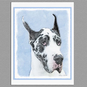 6 Harlekin Deutsche Dogge Hund Blanko Kunst Notiz Grußkarten - Bild 1 von 1
