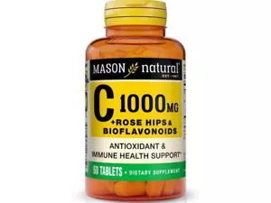 VITAMIN C ASCORBIC ACID 1000Mg w/ BIOFLAVONOIDS & ROSE HIPS IMMMUNITY 90 tablets - Picture 1 of 3