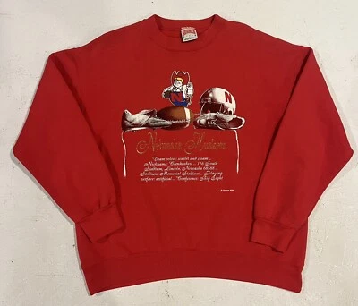 Sudadera De Colección Nutmeg Mills Nebraska Cornhuskers Cuello Redondo Talla L Bordada Foto 1 de 4