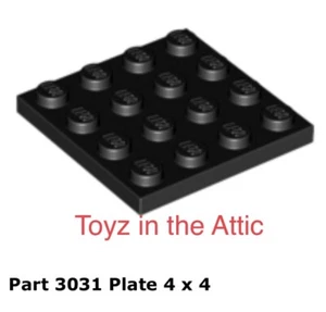 Lego 1x 3031 Black Plate 4 x 4 Polaris 1 Space Lab 6972 - Picture 1 of 1