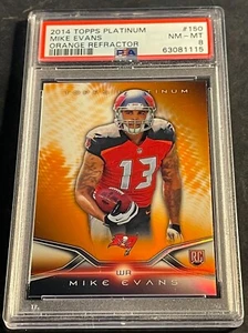 2014 MIKE EVANS TOPPS PLATINUM ORANGE REFRACTOR ROOKIE #150 PSA 8 POP 5 - Picture 1 of 2