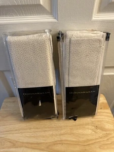 New Donna Karan Sundial Collection Textured Eyelet Parchment Euro Shams Pair - Picture 1 of 2