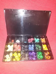 Rare Vintage RPG DND Set of 95 Chessex Opaque, Stone, Gem Dice with Case - Picture 1 of 7