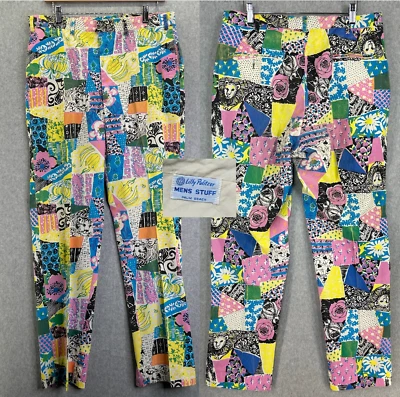 Vintage Lilly Pulitzer Mens Stuff Pants Patchwork Multicolored Printed ~ 34 x 31 - Image 1 of 4