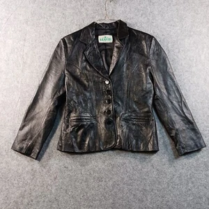 Seredi Collection Lederjacke Damen Größe XS schwarz Knopfleiste V-Ausschnitt Taschen - Bild 1 von 9