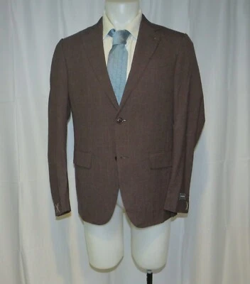 Abrigo deportivo Ermenegildo Zegna Trofeo Seersucker marrón a cuadros dos botones 40R nuevo con etiquetas Foto 1 de 4