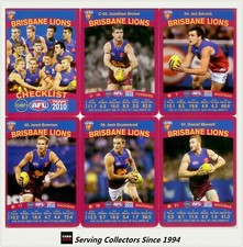 2010 AFL Teamcoach Trading Card Base Card Team set BRISBANE (12)
