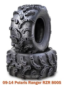 (2) 26x12-12 Super Lug Mud ATV Rear Tire Set for 09-14 Polaris Ranger RZR 800S - Picture 1 of 7