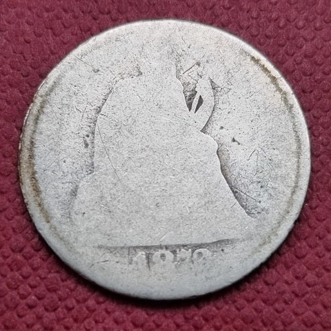 1872 S Seated Liberty Dime 10c Circulated #46900 Cover