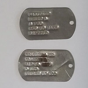 Army Military Dog Tag Baptist And Church of God 2 Lot HTF One Has Rust - Picture 1 of 5
