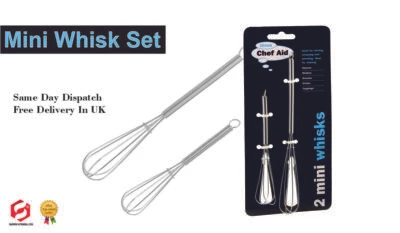 Chef Aid 2-Piece Mini Whisk Set, Silver - Image 1 of 4