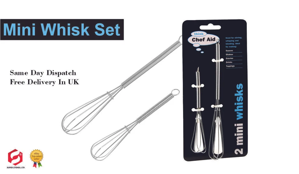 Chef Aid 2-Piece Mini Whisk Set, Silver - Image 1 of 4