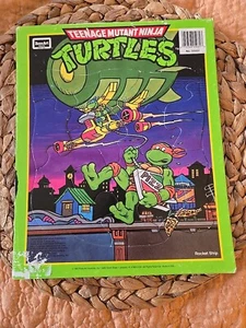 Teenage Mutant Ninja Turtles Tray Puzzle, Rose Art Vintage 1993 Rocket Ship - Picture 1 of 2