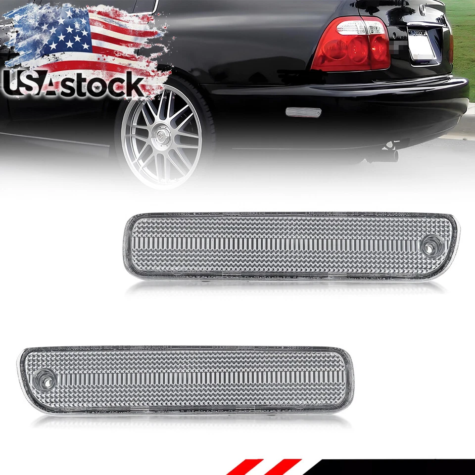 2X Clear Rear Bumper Side Marker Lights For 94-97 Honda Accord & 92-96 Prelude - Image 1 of 4