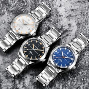  Reloj de pulsera mecánico automático impermeable luces zafiro correa SS para hombre - Imagen 1 de 15
