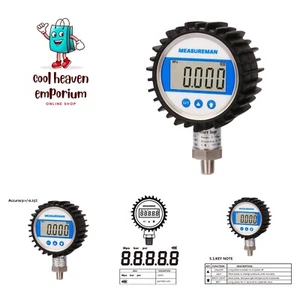 3-1/8" Dial Size, Digital Pressure Gauge, 0-5000psi/bar/Mpa/Kpa, 1/4" NPT Low... - Picture 1 of 9