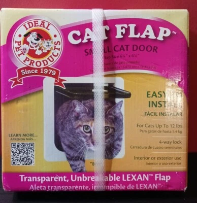 Ideal Pet Products 6 1/4" x 6 1/4" Cat Flap Small Cat Door Transparent Flap NIB - Image 1 of 4