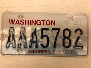 Expired WASHINGTON Evergreen State License Plate AAA5782 - Picture 1 of 1