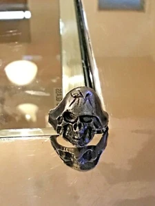Vintage Silver Gothic Punk Stainless Steel Ring Goat Skull Ring - Picture 1 of 2