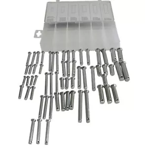 60 Piece Metric Clevis Pin Hitch Pin Grab Kit Assortment From M8 - M12 - Picture 1 of 11