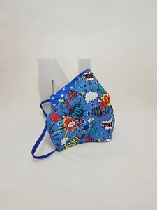 Face mask, Size Large, Comic print Reversible, Washable with wire nose bridge. - Picture 1 of 3