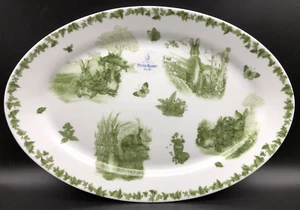 BEATRIX POTTER The World of Peter Rabbit Green Toile Serving Platter (14" x 9") - Picture 1 of 8