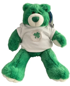 VTG Build A Bear Green Shamrock 2001 Limited Edition McBearish St Pats Day w/tag - Picture 1 of 5