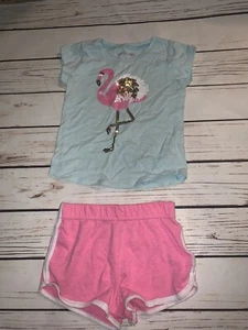 Flamingo & Pink Shorts Outfit, Size 4T - Picture 1 of 3